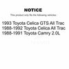 Kugel Front Rear Wheel Bearing Kit For Toyota Camry Celica K70-101761